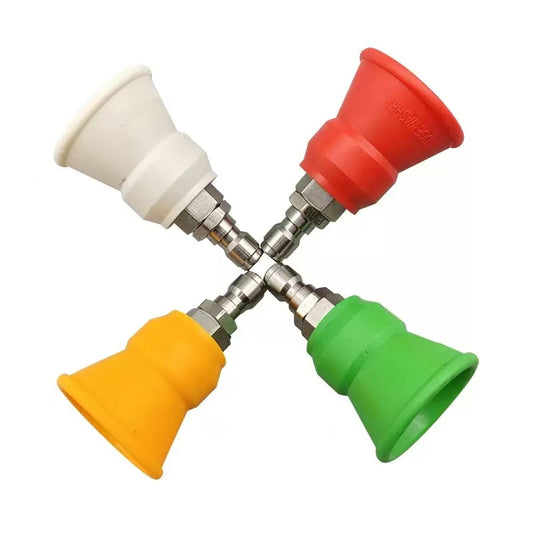 High-Pressure 1/4 Quick Plug Nozzle Stainless Steel Splash-proof Sleeve Fan Water Gun Car Washer Pressure