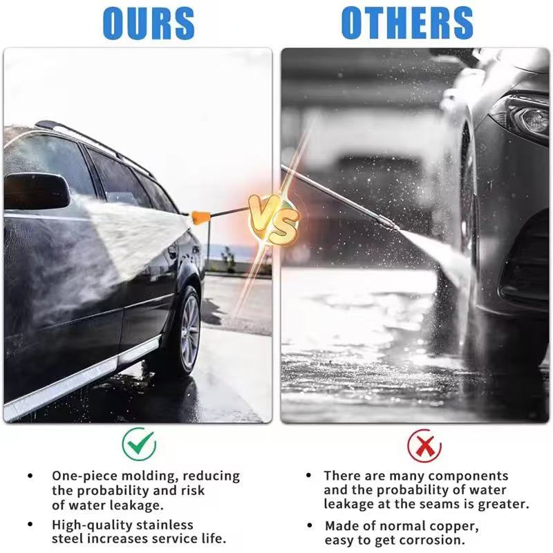 High-Pressure 1/4 Quick Plug Nozzle Stainless Steel Splash-proof Sleeve Fan Water Gun Car Washer Pressure