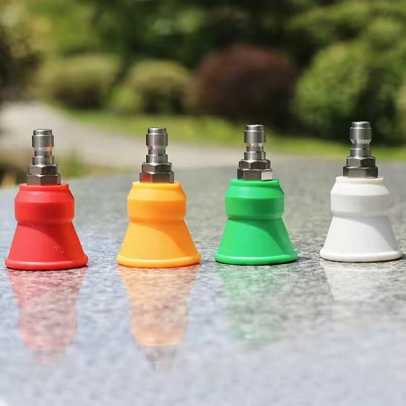 High-Pressure 1/4 Quick Plug Nozzle Stainless Steel Splash-proof Sleeve Fan Water Gun Car Washer Pressure